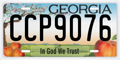 GA license plate CCP9076
