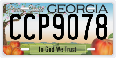 GA license plate CCP9078