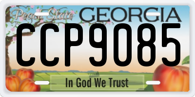 GA license plate CCP9085
