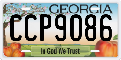 GA license plate CCP9086