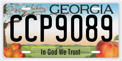 GA license plate CCP9089