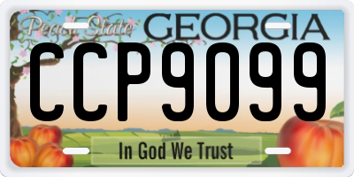 GA license plate CCP9099