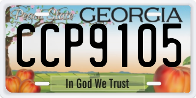 GA license plate CCP9105