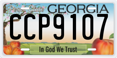 GA license plate CCP9107