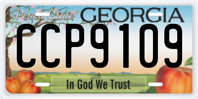 GA license plate CCP9109