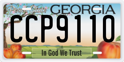 GA license plate CCP9110