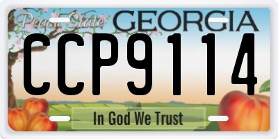 GA license plate CCP9114