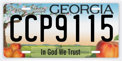GA license plate CCP9115