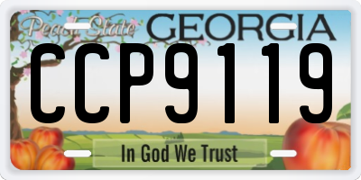 GA license plate CCP9119