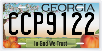 GA license plate CCP9122