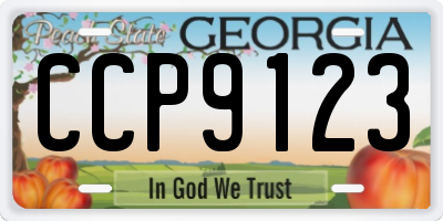 GA license plate CCP9123