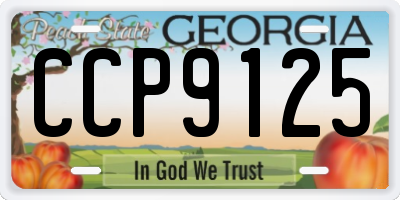GA license plate CCP9125