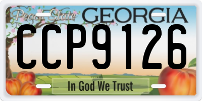 GA license plate CCP9126
