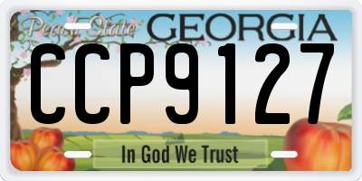 GA license plate CCP9127