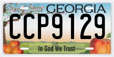 GA license plate CCP9129