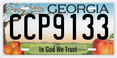 GA license plate CCP9133