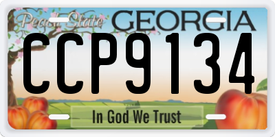 GA license plate CCP9134