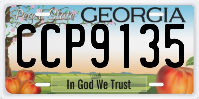 GA license plate CCP9135