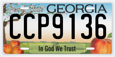 GA license plate CCP9136
