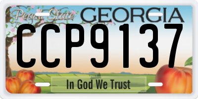 GA license plate CCP9137