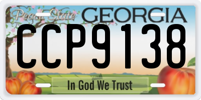 GA license plate CCP9138