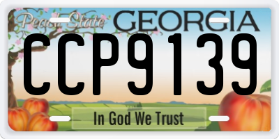GA license plate CCP9139