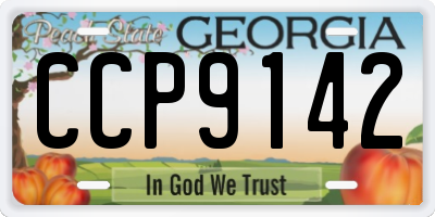 GA license plate CCP9142