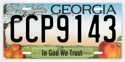 GA license plate CCP9143