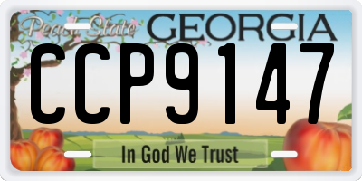 GA license plate CCP9147