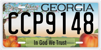 GA license plate CCP9148