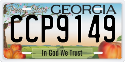 GA license plate CCP9149