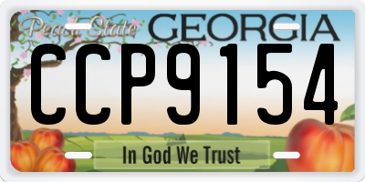 GA license plate CCP9154