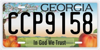 GA license plate CCP9158