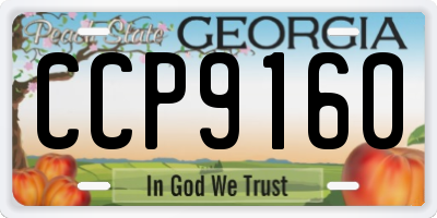 GA license plate CCP9160