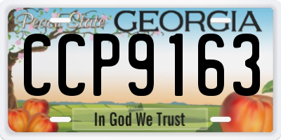 GA license plate CCP9163