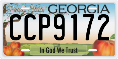 GA license plate CCP9172