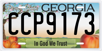 GA license plate CCP9173