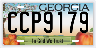 GA license plate CCP9179