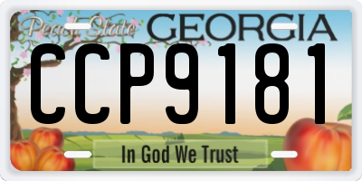 GA license plate CCP9181
