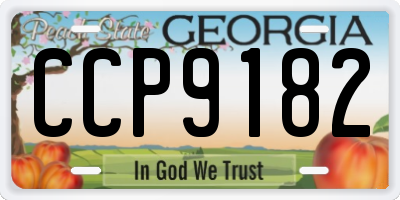 GA license plate CCP9182