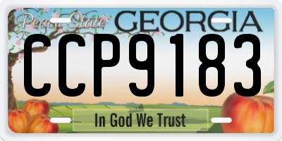 GA license plate CCP9183