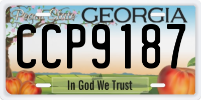 GA license plate CCP9187
