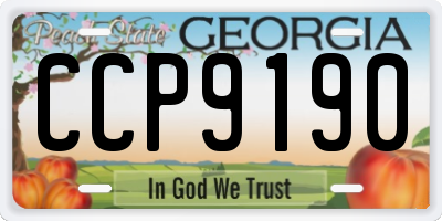 GA license plate CCP9190