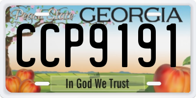 GA license plate CCP9191