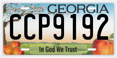 GA license plate CCP9192