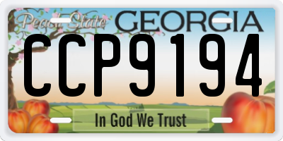 GA license plate CCP9194
