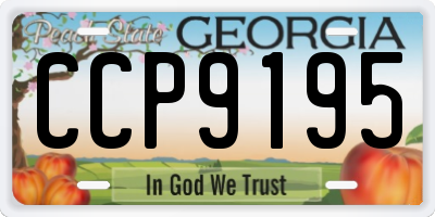 GA license plate CCP9195