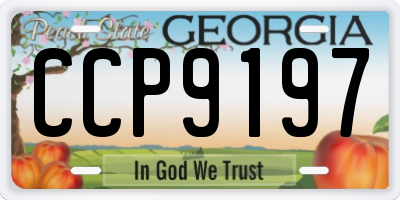 GA license plate CCP9197