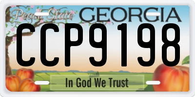 GA license plate CCP9198