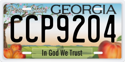 GA license plate CCP9204